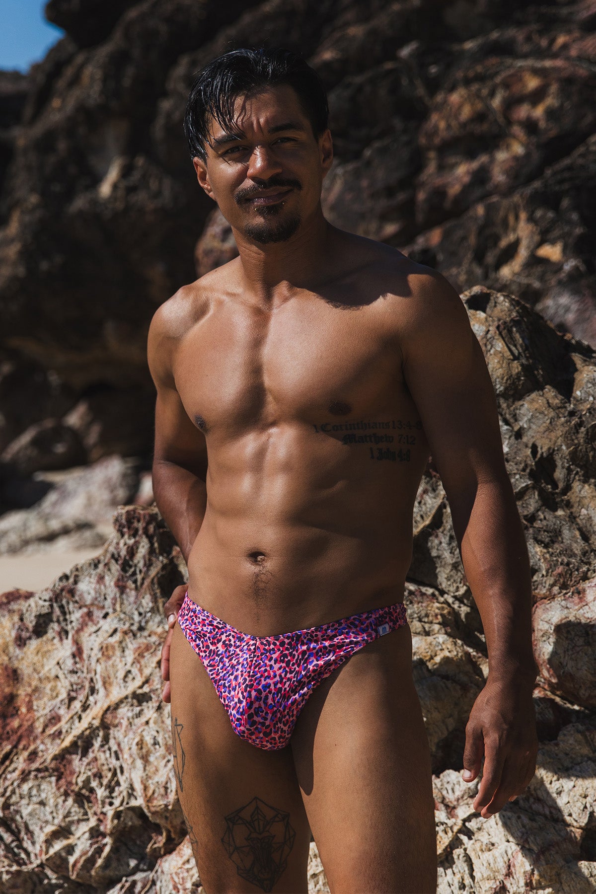 Coral Coast Pink Leopard 005 Clip Thong