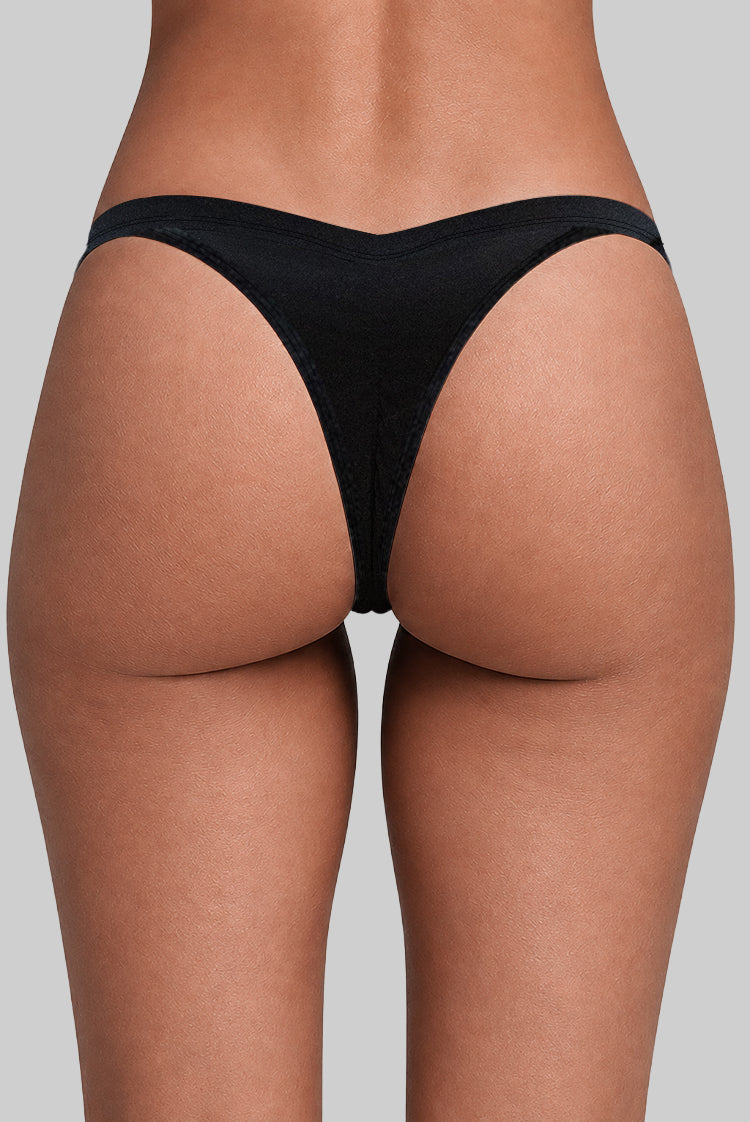 Matt Lycra 4221 Brazilian Bikini Bottom Black