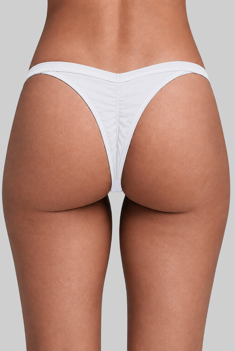 Matt Lycra 4221 Brazilian Bikini Bottom White