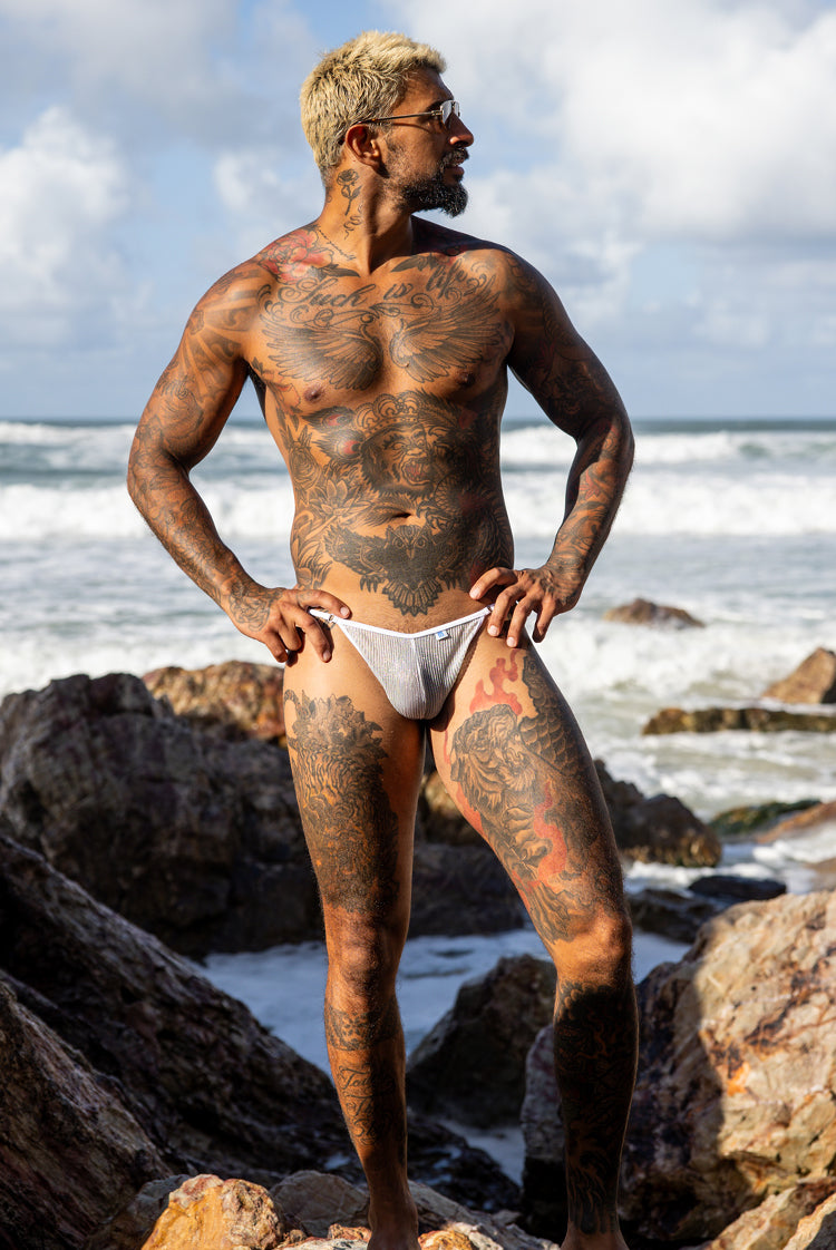 Lightning Shimmer 004 Cable Beach Thong Strike White