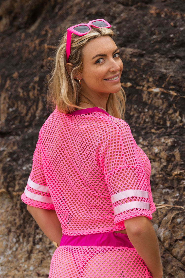 Mega Mesh 9395 T-Shirt Double Pink