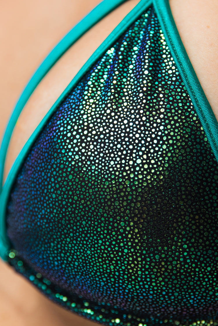Opal Splash 305 Triangle Bikini Top Aqua Shimmer