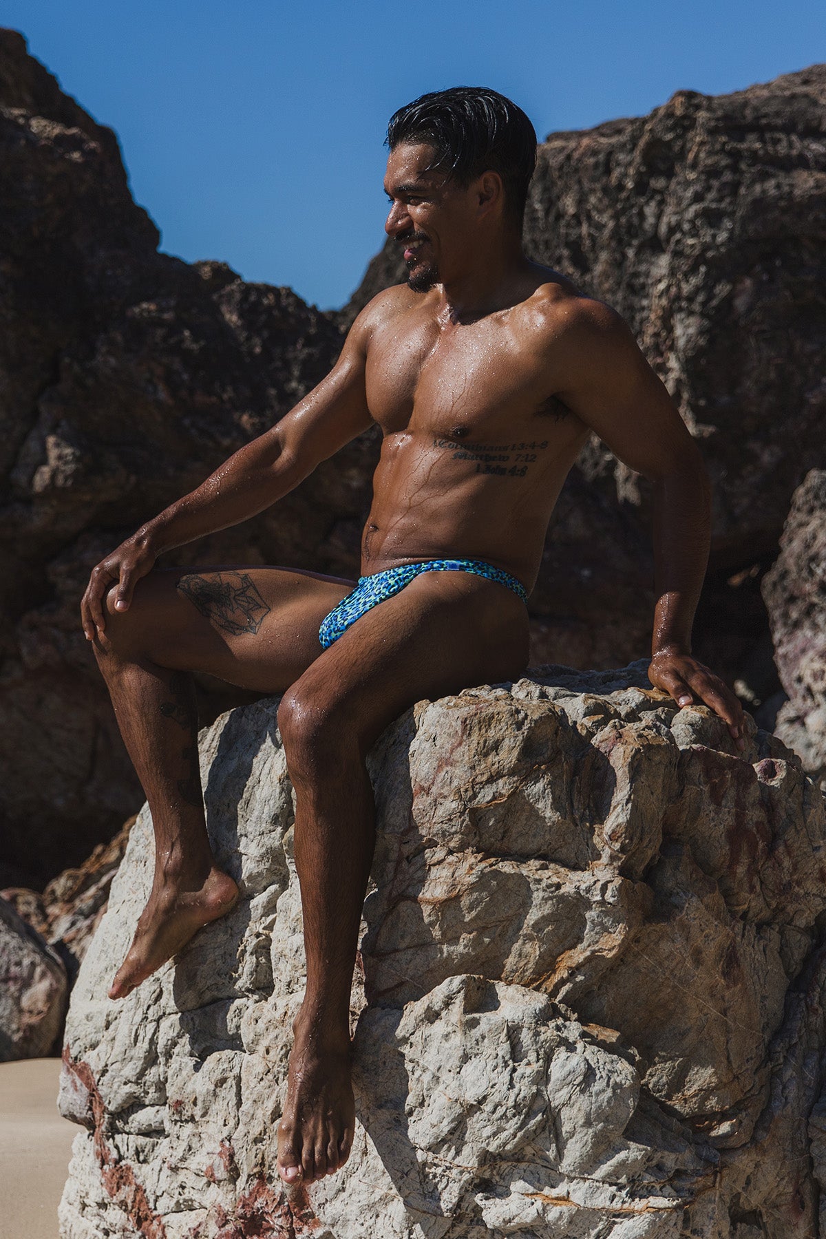 Coral Coast Blue Leopard 005 Clip Thong