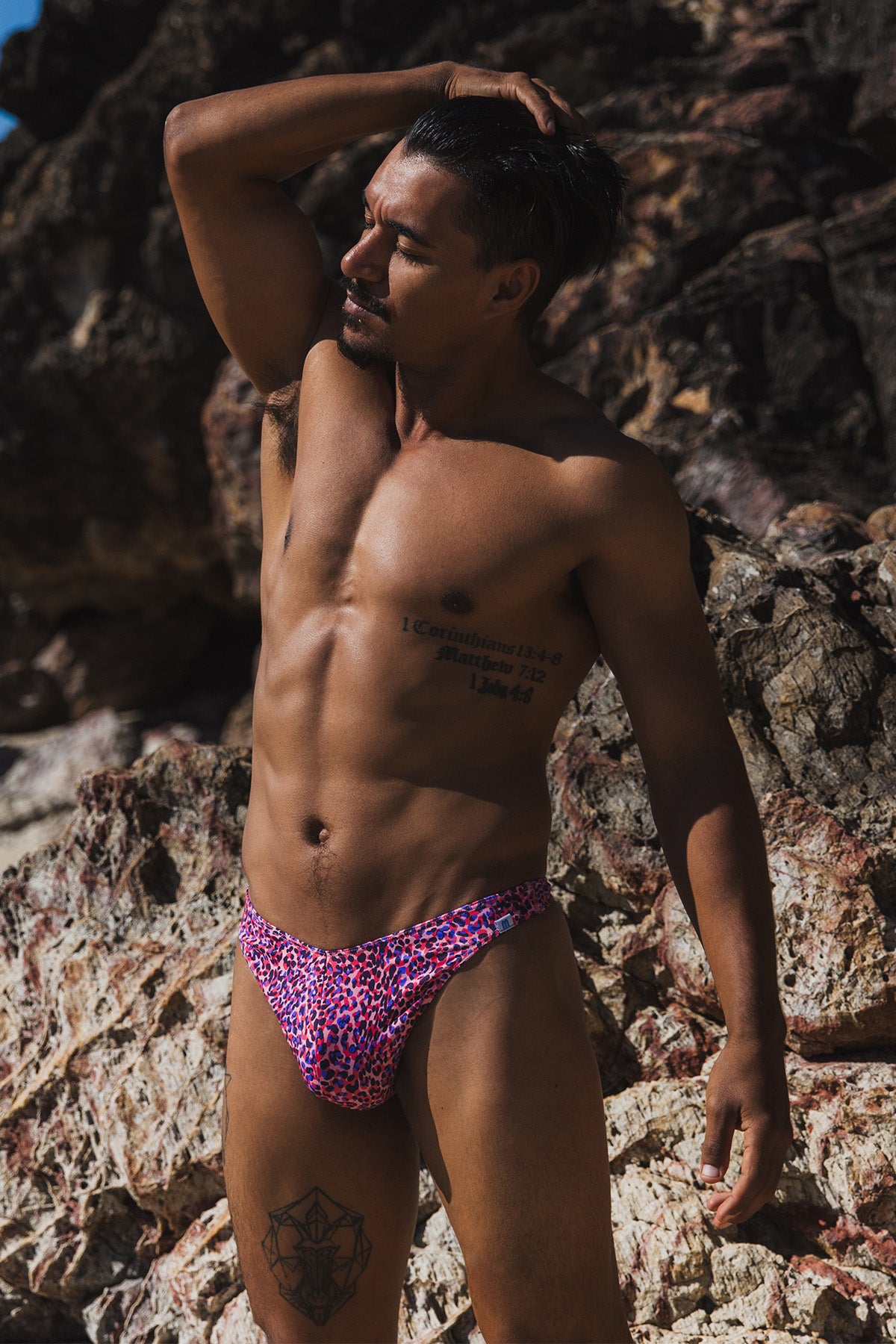 Coral Coast Pink Leopard 005 Clip Thong