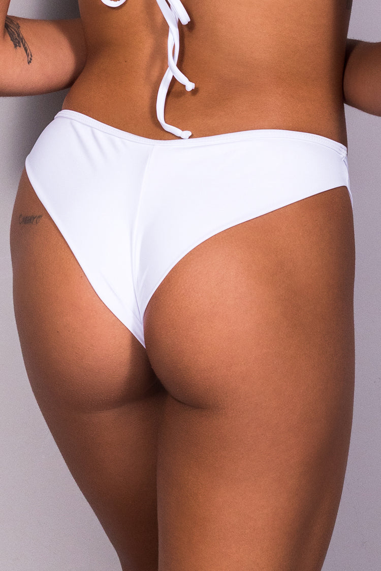 Matt Lycra 2595 Lined Cheeky Bikini Bottom White