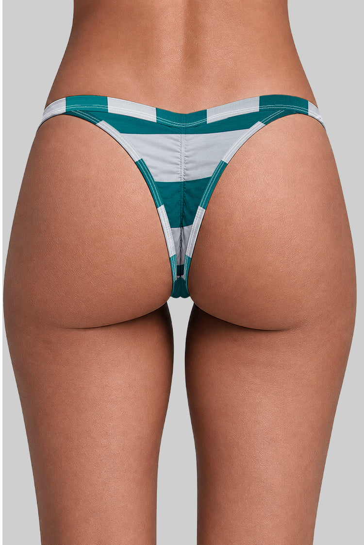 Sailor Stripe 4221 Brazilian Bikini Bottom Jade