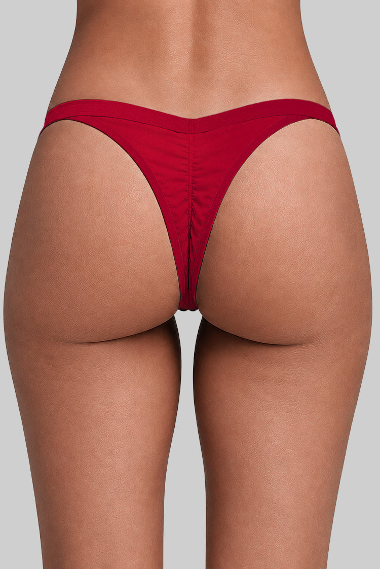 Sheer Vision 4221 Brazilian Bikini Bottom Fire Red