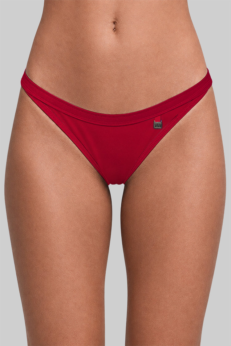 Sheer Vision 4221 Brazilian Bikini Bottom Fire Red
