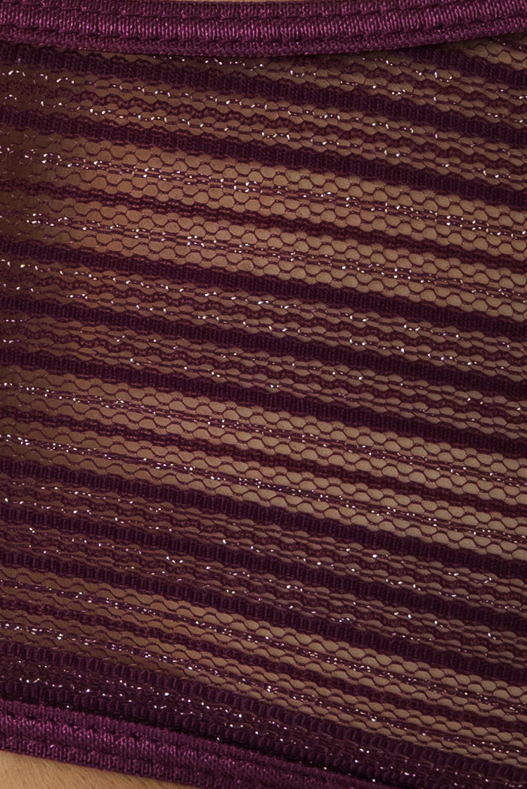 Seductive Stripe 1221 Crop Bra Plum
