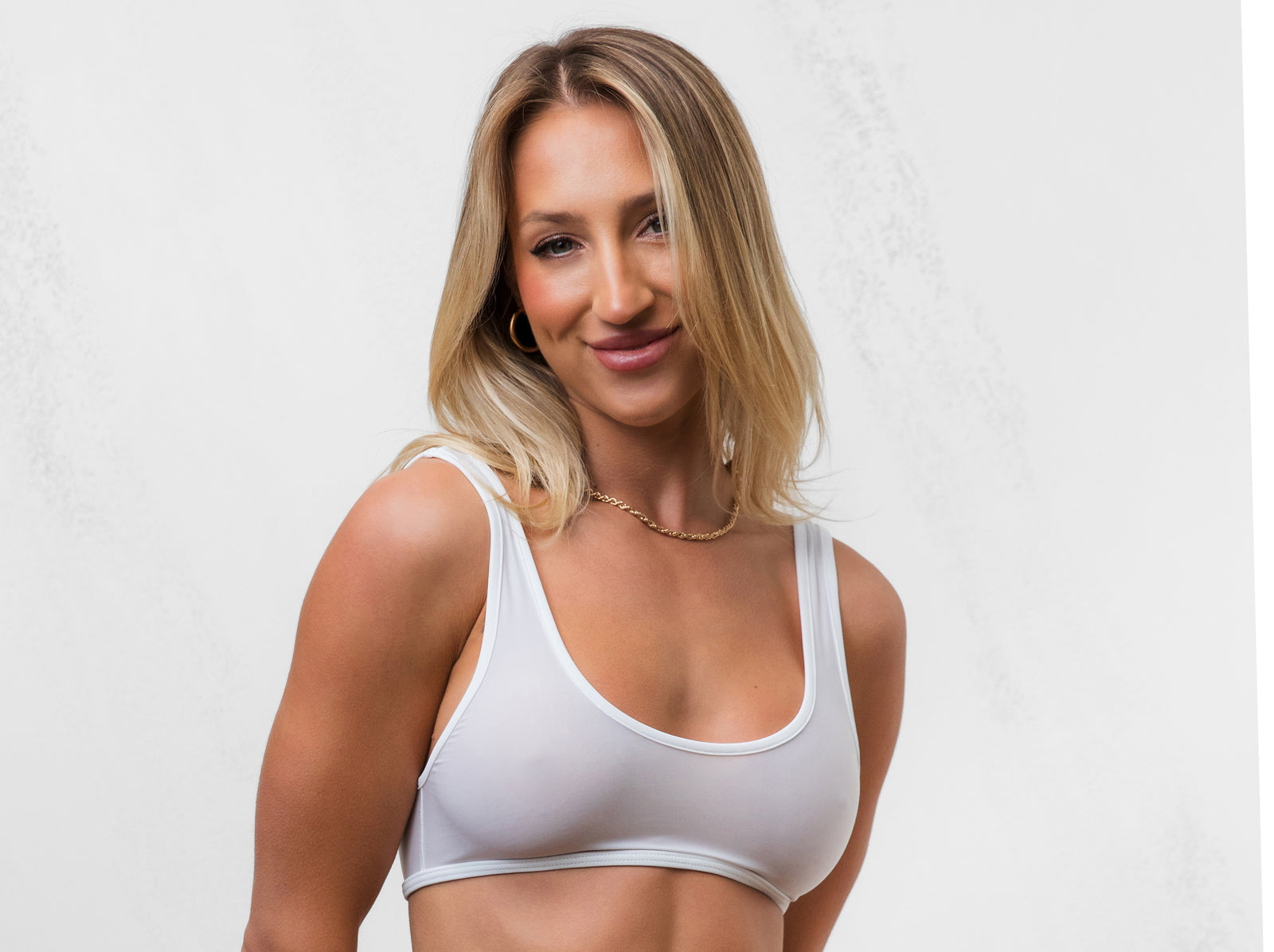 Sheer Vision Denise Crop Bikini Top White