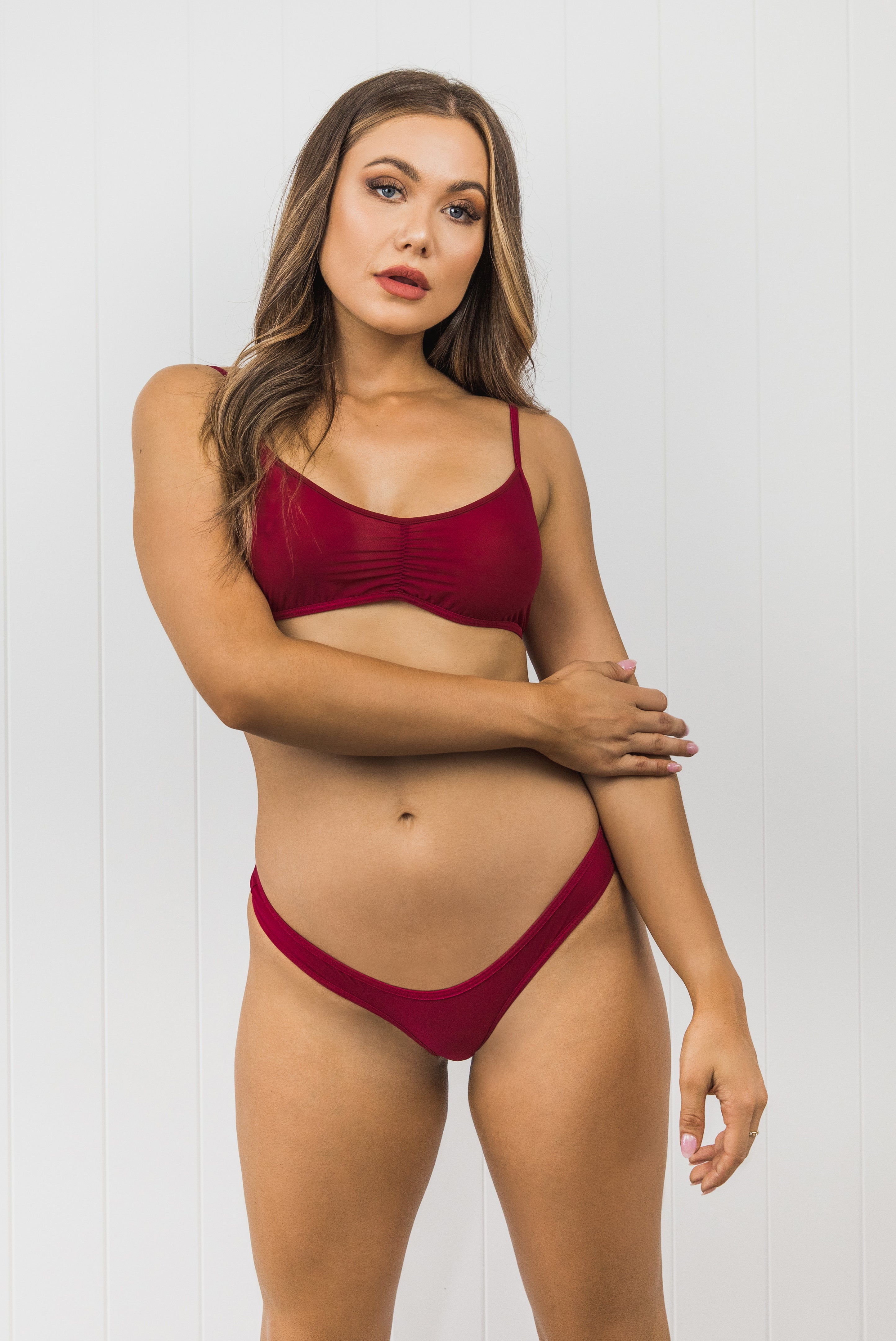 Sheer Essence 117 Crop Bra Deep Desire