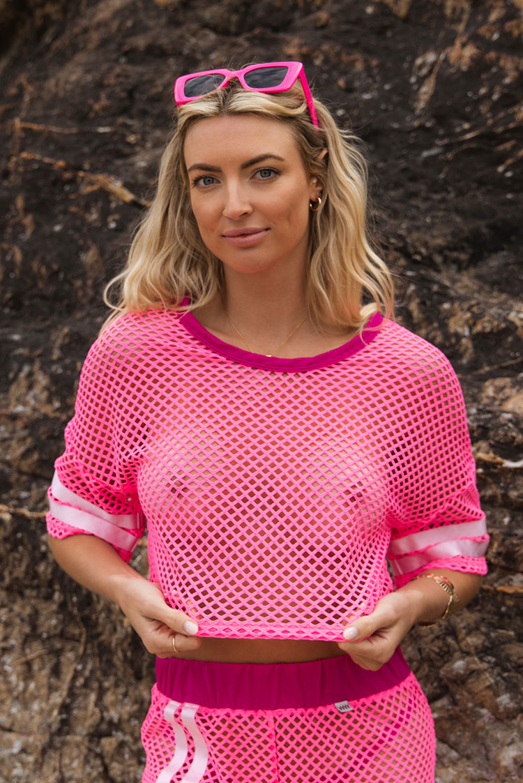 Mega Mesh 9395 T-Shirt Double Pink