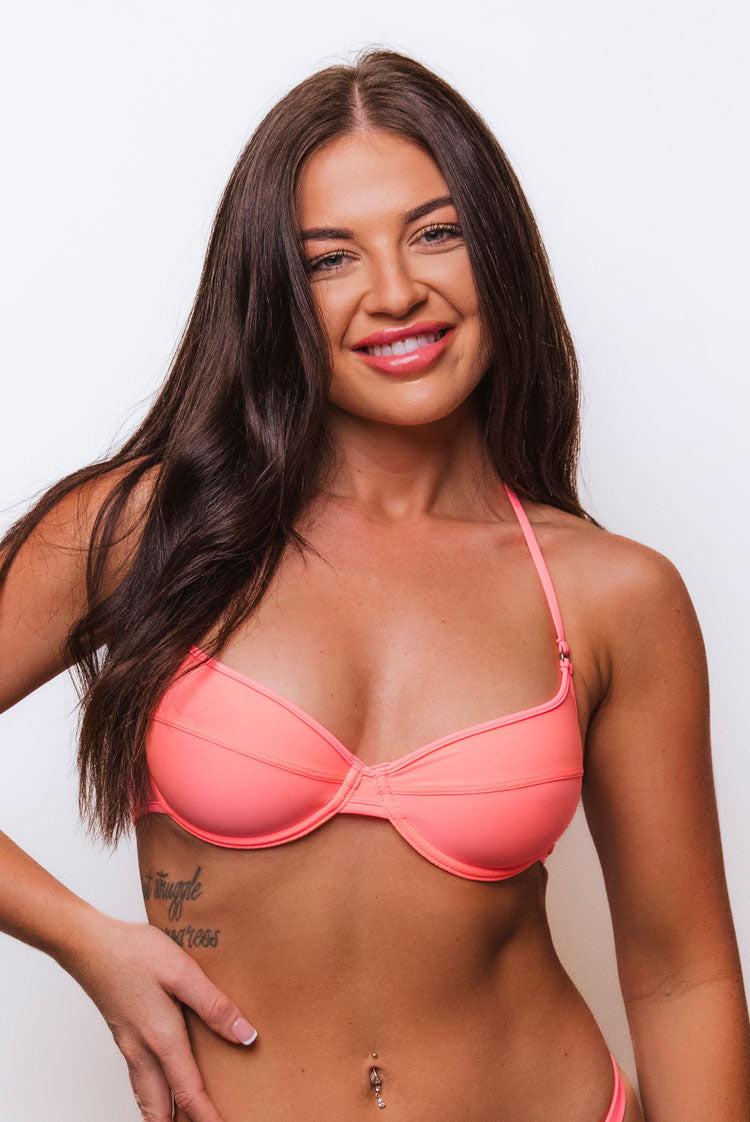Sheer Vision 3223 Underwire Bikini Top Neon Flamingo