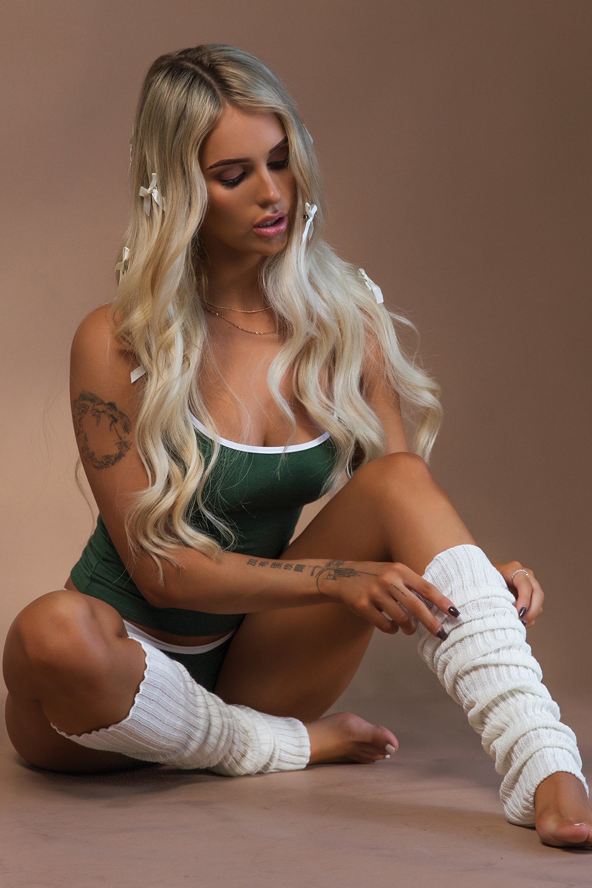 Sunday Muse 5128 Shorts Khaki/White